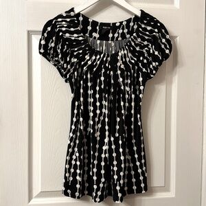 Black and White Patterned Blouse